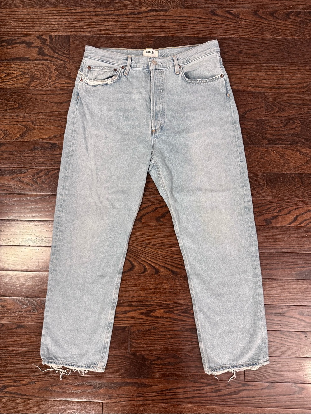 AGOLDE 90's Mid Rise Jeans Straight Cut Light Wash Size 30